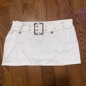 White Y2K Mini Skirt